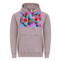 Vintage Zinc Flower Hummingbird Vintage Hoodie - Artiststas