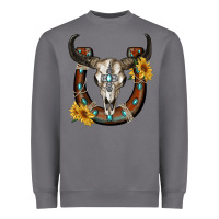 Storm bull skull with horseshoe Heavyweight Sweatshirt - RanaPortraitStore