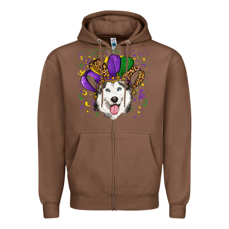 Mardi Gras Hat Husky Zipper Hoodie by RanaPortraitStore | Teevron