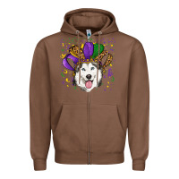 Chestnut mardi gras hat husky Zipper Hoodie - RanaPortraitStore