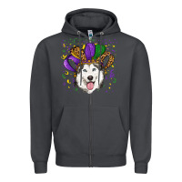 Smoke mardi gras hat husky Zipper Hoodie - RanaPortraitStore