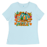 Baby Blue Pumpkin Spice Junkie Ladies Tee - CowhideDigitalArt