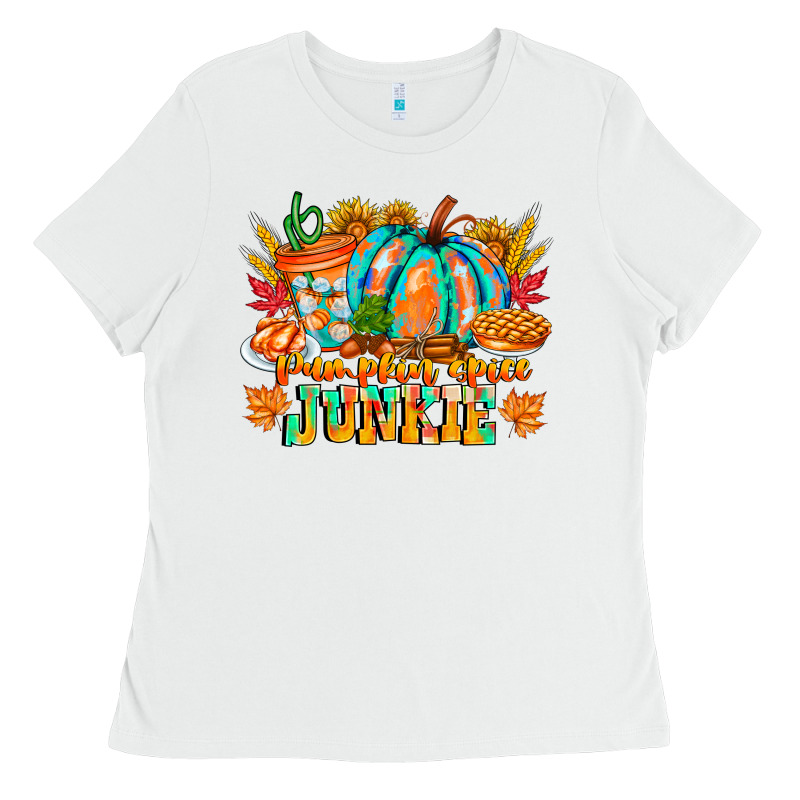 Pumpkin Spice Junkie Ladies Tee by CowhideDigitalArt | Teevron