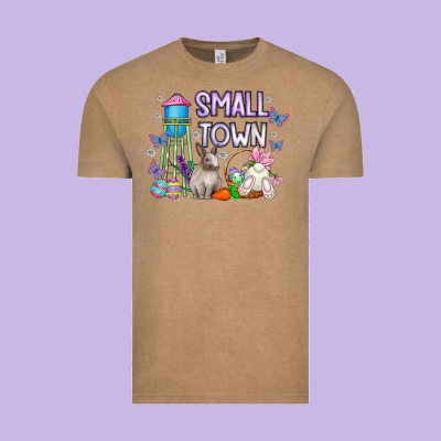 Small Town Easter Day Vintage Tee Designed By Cowhidedigitalart