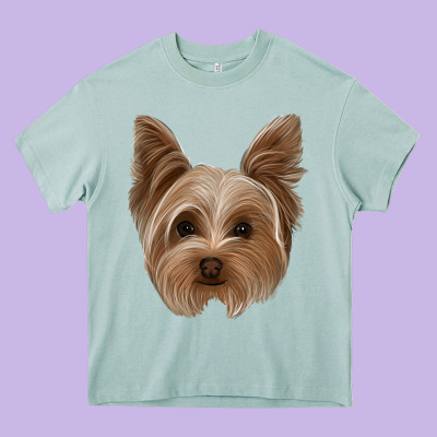 Yorkie Heavy Core Tee Designed By Jasminsmagicworld