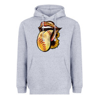 Heather Grey Softball Tongue Heavyweight Hoodie - Jasminsmagicworld