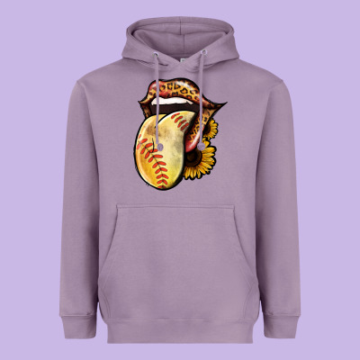 Softball Tongue Heavyweight Hoodie Designed By Jasminsmagicworld