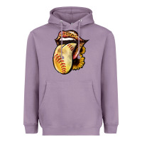 Lavender Softball Tongue Heavyweight Hoodie - Jasminsmagicworld