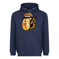 Navy Softball Tongue Heavyweight Hoodie - Jasminsmagicworld