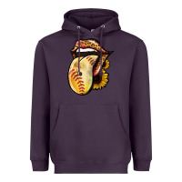 Plum Softball Tongue Heavyweight Hoodie - Jasminsmagicworld