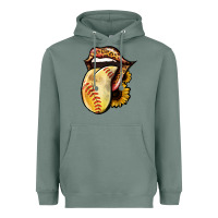 Sage Softball Tongue Heavyweight Hoodie - Jasminsmagicworld