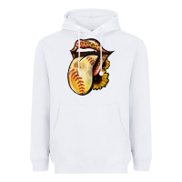 White Softball Tongue Heavyweight Hoodie - Jasminsmagicworld