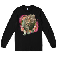 Black leopard baby hippo Long Sleeve Tee - LillyAllenDesigns