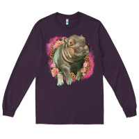 Plum leopard baby hippo Long Sleeve Tee - LillyAllenDesigns
