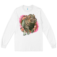 White leopard baby hippo Long Sleeve Tee - LillyAllenDesigns