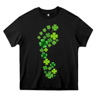 Black best st. patrick's day gift lucky foot print t shirt Heavy Core Tee - linhVisuals