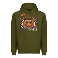 Army Green it's game day y'all football smiley face Premium Hoodie - BarkalooDesign