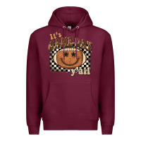 Burgundy it's game day y'all football smiley face Premium Hoodie - BarkalooDesign