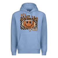 Colony Blue it's game day y'all football smiley face Premium Hoodie - BarkalooDesign
