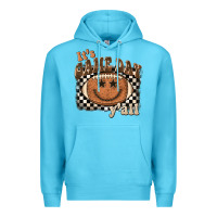 Ocean Blue it's game day y'all football smiley face Premium Hoodie - BarkalooDesign