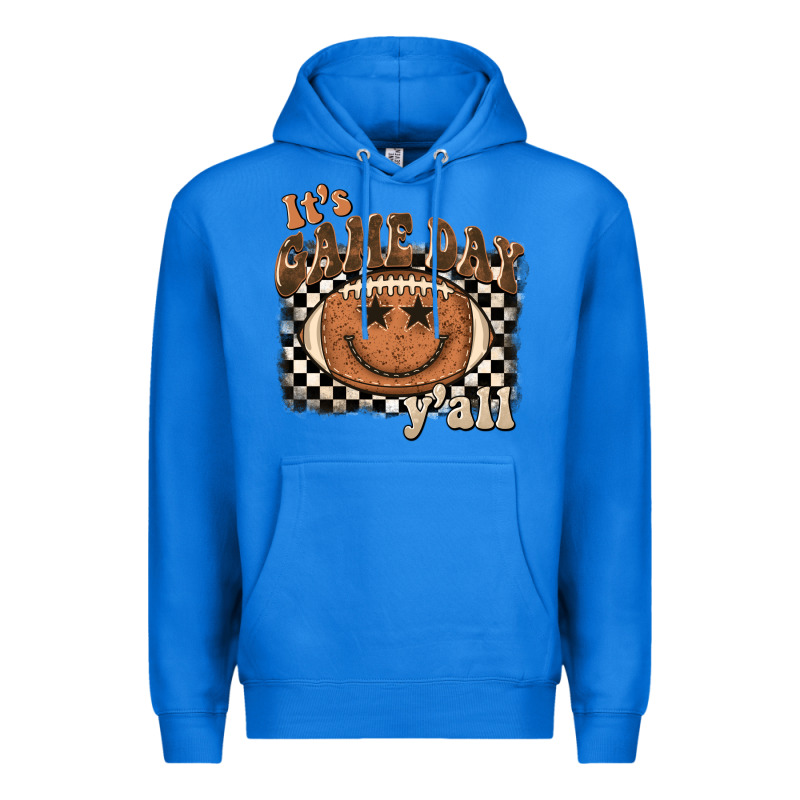 It's Game Day Y'all Football Smiley Face Premium Hoodie by BarkalooDesign | Teevron