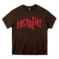 Chocolate Brown Arcade Fire Heavy Core Tee - linhVisuals
