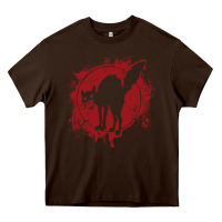 Chocolate Brown Anarchist Black Cat Heavy Core Tee - linhVisuals