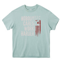 Arona nobody cares work harder american flag Heavy Core Tee - linhVisuals