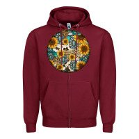Burgundy western pattern circle earrings Zipper Hoodie - Jasminsmagicworld