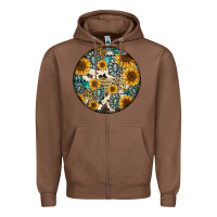 Chestnut western pattern circle earrings Zipper Hoodie - Jasminsmagicworld