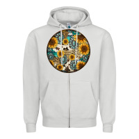Dove Grey western pattern circle earrings Zipper Hoodie - Jasminsmagicworld