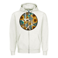 Oatmeal Heather western pattern circle earrings Zipper Hoodie - Jasminsmagicworld