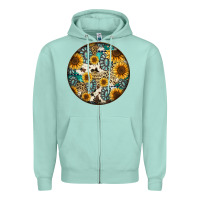 Seafoam western pattern circle earrings Zipper Hoodie - Jasminsmagicworld