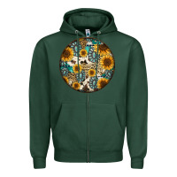 Sports Green western pattern circle earrings Zipper Hoodie - Jasminsmagicworld