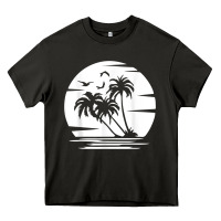 Coconut Palm Trees Summer Vacation Beach Tropical Summer T Shirt Heavy Core Tee | Teevron