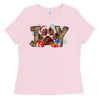 Bubblegum Pink festive joy Ladies Tee - CowhideDigitalArt
