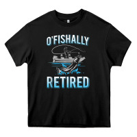 Black ofishally retired fishing men Heavy Core Tee - linhVisuals