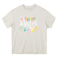 Cream happy easter day easter bunny eggs for girl woman Heavy Core Tee - linhVisuals