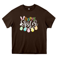 Chocolate Brown happy easter day easter bunny eggs for girl woman Heavy Core Tee - linhVisuals