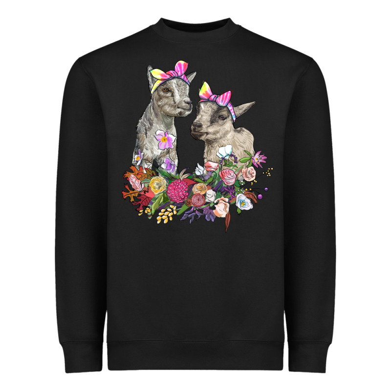 Floral Baby Goats Heavyweight Sweatshirt by RanaPortraitStore | Teevron