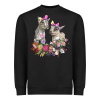 Black floral baby goats Heavyweight Sweatshirt - RanaPortraitStore