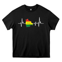 Heartbeat Design Bolivian Flag Bolivia Heavy Core Tee | Teevron
