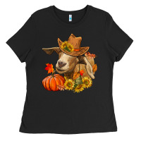Black fall goat Ladies Tee - LillyAllenDesigns