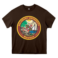 Chocolate Brown salisbury university vectorized Heavy Core Tee - linhVisuals