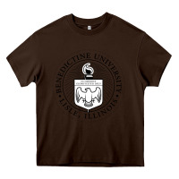 Chocolate Brown Benedictine University Heavy Core Tee - linhVisuals