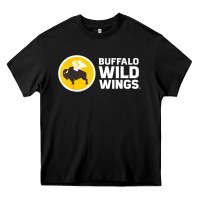 Black white wild buffalos wings with words Heavy Core Tee - linhVisuals