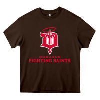 Chocolate Brown fighting saints Heavy Core Tee - linhVisuals