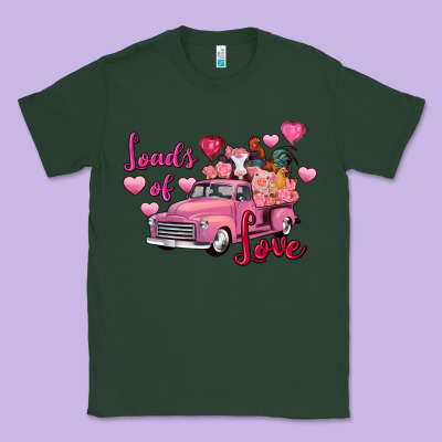 Loads Of Love Valentine's Day Farm Truck Classic Tee Designed By Fadigitalartstudio