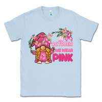 Dusty Blue in october we wear pink gnome Classic Tee - BarkalooDesign