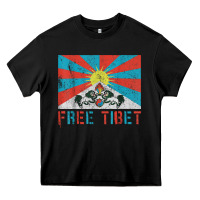 Black free tibet Heavy Core Tee - linhVisuals